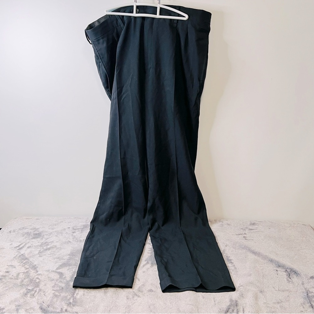 Haggar Classic Fit Black Cuffed Dress Pants 36x34